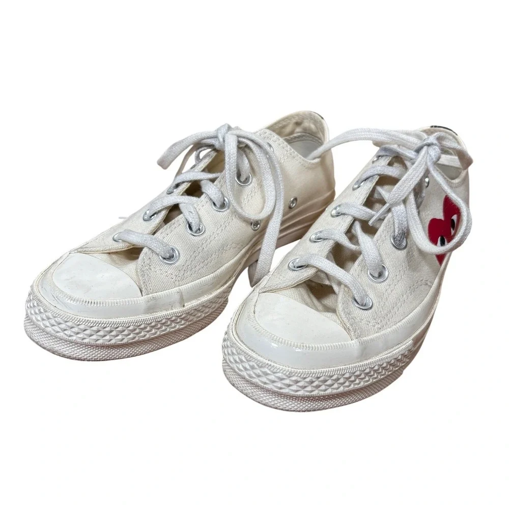 Comme des Garcons PLAY x Converse Chuck Taylor All Star Low‎ Cream Shoes size 6